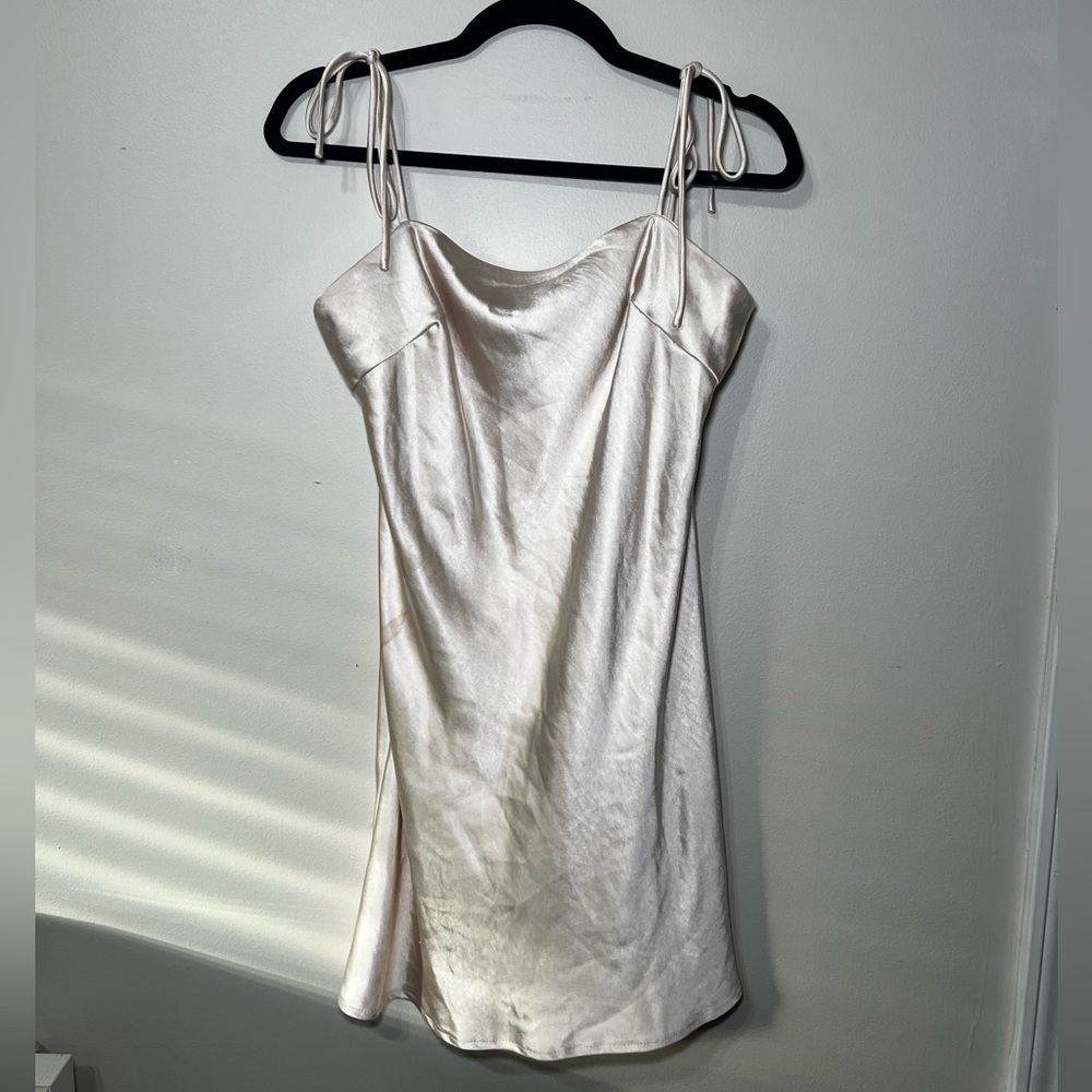 Princess Polly Cream Satin Dress